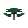 46" ELITE Square Thermoplastic Steel Pedestal Picnic Table - Inground Mount Perforated Metal