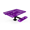 46" x 62”  ADA ELITE 2-Seat Square Thermoplastic Pedestal Picnic Table - Surface Mount - Expanded Metal