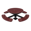 46" ELITE Round Thermoplastic Steel Pedestal Picnic Table - Surface Mount - Perforated Metal
