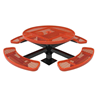 46" ELITE Round Thermoplastic Steel Pedestal Picnic Table - Surface Mount - Expanded Metal