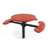 46" ELITE 3-Seat Round Thermoplastic Pedestal Picnic Table  - Inground Mount - Perforated Metal