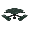 46" ELITE Octagon Thermoplastic Steel Pedestal Picnic Table - Surface Mount - Perforated Metal