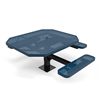 46" x 54” ADA ELITE 3-Seat Octagon Thermoplastic Pedestal Picnic Table - Surface Mount - Perforated Metal