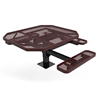46" x 54” ADA ELITE 3-Seat Octagon Thermoplastic Pedestal Picnic Table - Surface Mount - Expanded Metal