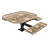 46" x 54” ADA ELITE Rolled Edge 3-Seat Octagon Thermoplastic Pedestal Picnic Table - Surface Mount - Expanded Metal