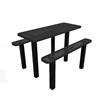 6 ft. ELITE Rectangular Thermoplastic Steel Independent Pedestal Picnic Table -  Inground Mount - Perforated Metal