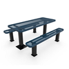 6 ft. ELITE Rectangular Thermoplastic Steel Independent Pedestal Picnic Table -  Surface Mount - Expanded Metal