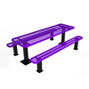 8 ft. ELITE Rectangular Thermoplastic Steel Independent Pedestal Picnic Table - Surface Mount - Expanded Metal