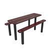 8 ft. ELITE Rectangular Thermoplastic Steel Independent Pedestal Picnic Table - Inground Mount - Perforated Metal