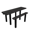 8 ft. ELITE ADA Double End Rectangular Thermoplastic Steel Independent Pedestal Picnic Table - Inground Mount - Perforated Metal