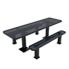 8 ft. ELITE ADA Double End Rectangular Thermoplastic Steel Independent Pedestal Picnic Table - Surface Mount - Perforated Metal