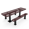 8 ft. ELITE ADA Double End Rectangular Thermoplastic Steel Independent Pedestal Picnic Table - Surface Mount - Expanded Metal