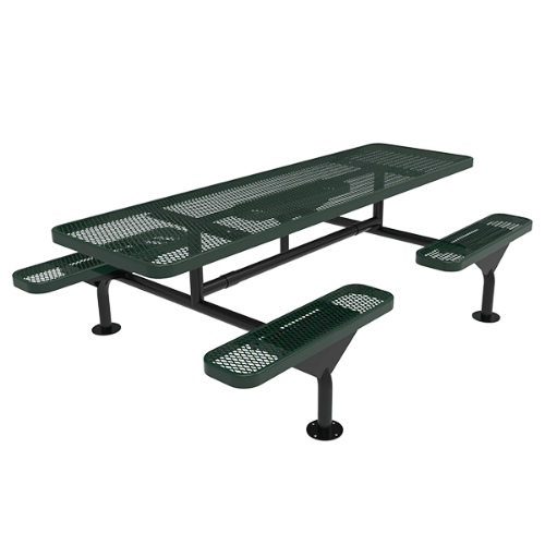 8 Ft. ELITE Nexus Rectangular Thermoplastic Steel Picnic Table - Surface Mount - Expanded Metal