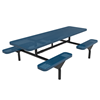 8 Ft. ELITE Nexus Rectangular Thermoplastic Steel Picnic Table - Inground Mount - Perforated Metal