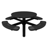 46" ELITE Round Thermoplastic Steel Pedestal Picnic Table - Inground Mount - Perforated Metal