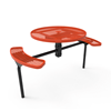 46” ELITE Nexus 2-Seat Round Thermoplastic Steel Picnic Table - Inground Mount - Expanded Metal