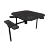 46” X 54" ELITE Nexus 3-Seat Octagon Thermoplastic Steel Picnic Table - Inground Mount - Perforated Metal