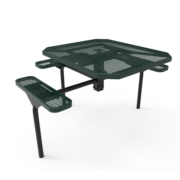 46” x 54" ELITE Nexus 3-Seat Octagon Thermoplastic Steel Picnic Table ...
