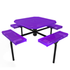 46” ELITE Nexus Rolled Edge Octagon Thermoplastic Steel Picnic Table - Inground Mount - Perforated Metal