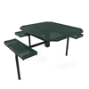 46” x 54" ELITE Nexus 3-Seat Rolled Edge Octagon Thermoplastic Steel Picnic Table - Inground Mount - Perforated Metal