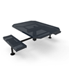 46" x 62” ELITE Nexus 2-Seat Rolled Edge Octagon Thermoplastic Steel Picnic Table - Surface Mount - Perforated Metal