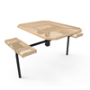 46" x 62”  ELITE Nexus 2-Seat Rolled Edge Octagon Thermoplastic Steel Picnic Table - Inground Mount - Expanded Metal
