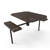 46" x 62”  ELITE Nexus 2-Seat Rolled Edge Octagon Thermoplastic Steel Picnic Table - Inground Mount - Perforated Metal