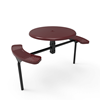 46” ELITE Nexus 2-Seat Round Solid Top Thermoplastic Steel Picnic Table - Inground Mount - Perforated Metal