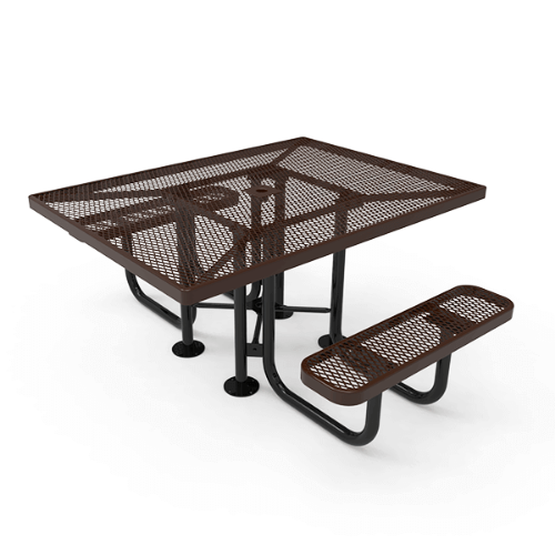 46" X 62” ADA RHINO 2-Seat Octagon Thermoplastic Picnic Table - Expanded Metal
