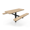 6 Ft. RHINO Rectangular Thermoplastic Steel Pedestal Picnic Table - Inground Mount Perforated Metal
