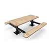 6 ft. RHINO Rectangular Thermoplastic Steel Double Pedestal Picnic Table - Surface Mount Perforated  Metal