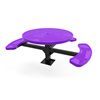 46" RHINO 3-Seat Round Thermoplastic Pedestal Picnic Table - Surface Mount - Perforated Metal