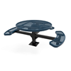 46" RHINO 3-Seat Round Thermoplastic Pedestal Picnic Table - Surface Mount - Expanded Metal