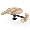 46" RHINO 2-Seat Round Thermoplastic Pedestal Picnic Table - Surface Mount - Expanded Metal