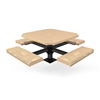 46" RHINO Octagon Rolled Edge Thermoplastic Steel Pedestal Picnic Table - Surface Mount - Perforated Metal