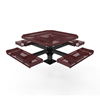 46" RHINO Octagon Rolled Edge Thermoplastic Steel Pedestal Picnic Table - Surface Mount - Expanded Metal