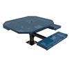 46" x 54” ADA RHINO Rolled Edge 3-Seat Octagon Thermoplastic Pedestal Picnic Table - Surface Mount - Perforated Metal