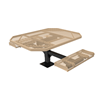 46" x 54” ADA RHINO Rolled Edge 2-Seat Octagon Thermoplastic Pedestal Picnic Table - Surface Mount - Expanded Metal