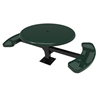 46" x 54” RHINO Solid Top 2-Seat Round Thermoplastic Pedestal Picnic Table - Surface Mount - Perforated Metal