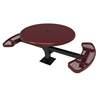 46" x 54” RHINO Solid Top 2-Seat Round Thermoplastic Pedestal Picnic Table - Surface Mount - Expanded Metal