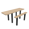 8 ft. RHINO ADA Single End Rectangular Thermoplastic Steel Independent Pedestal Picnic Table - Inground Mount - Perforated Metal