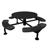 46” RHINO Nexus Round Thermoplastic Steel Picnic Table - Surface Mount - Perforated Metal