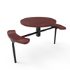 46” RHINO Nexus 2-Seat Round Thermoplastic Steel Picnic Table - Inground Mount - Perforated Metal