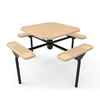 46” RHINO Nexus Octagon Thermoplastic Steel Picnic Table - Inground Mount - Perforated Metal