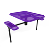 46" x 62” ELITE Nexus 2-Seat Octagon Thermoplastic Steel Picnic Table - Inground Mount - Expanded Metal