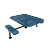 46" x 62” ELITE Nexus 2-Seat Octagon Thermoplastic Steel Picnic Table - Surface Mount - Perforated Metal