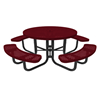 46" ELITE Kid's Height Elementary School Round Thermoplastic Steel Picnic Table - Perforated Metal