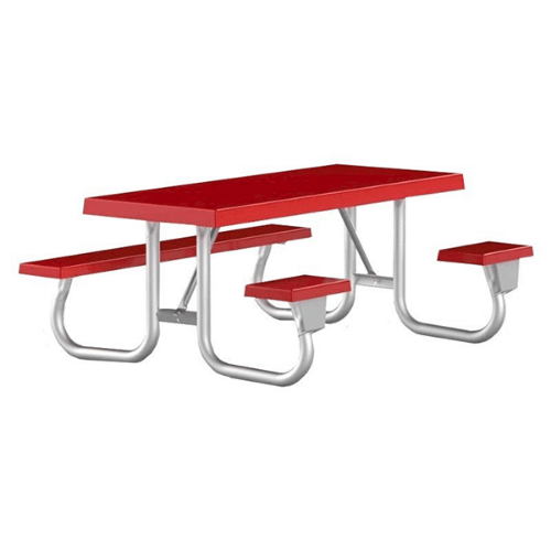6 Ft. ADA Side Rectangle Fiberglass Picnic Table With Welded 2 3/8" Frame