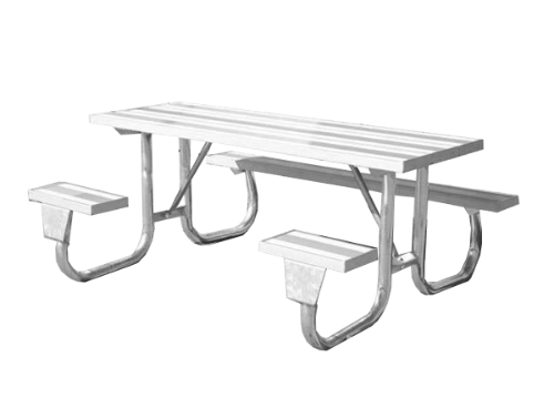 6 Ft. ADA Side Rectangle Aluminum Picnic Table With Welded 2 3/8" Fram