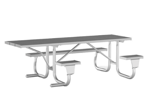 8 ft ADA Wheelchair Accessible Aluminum Picnic Table Welded Galvanized Steel Frame